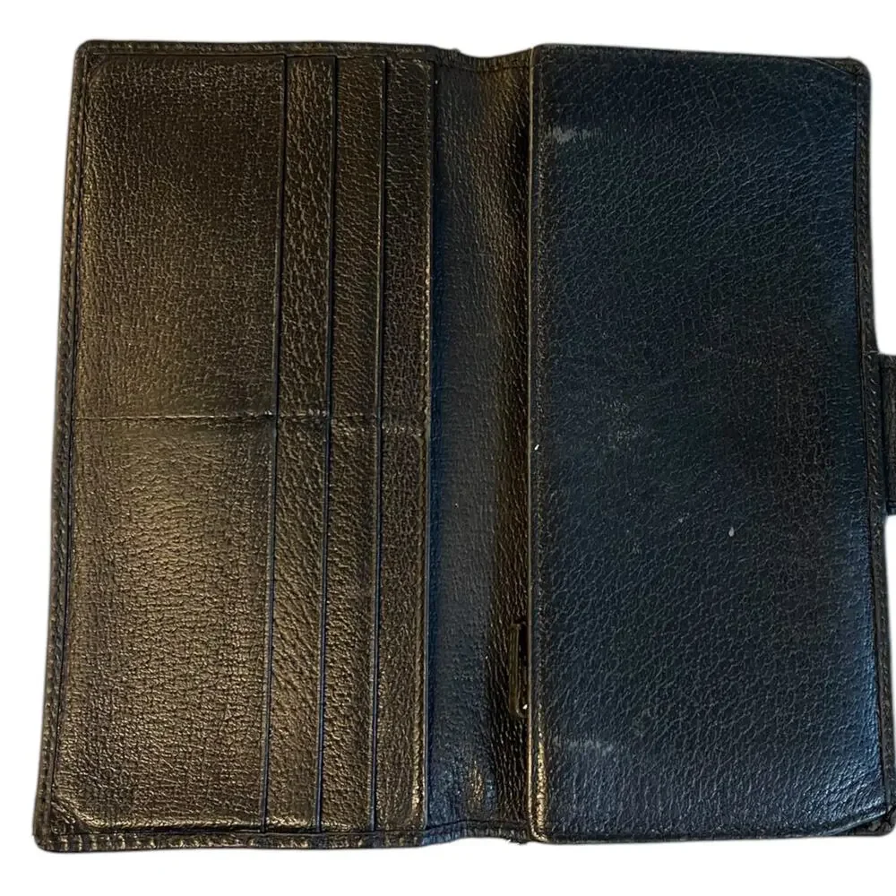 Gucci Black Signature GG Horsebit Buckle Wallet